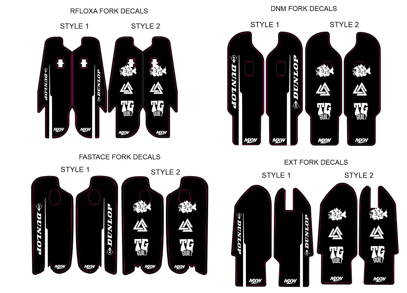 MXWraps Express Fork Decals
