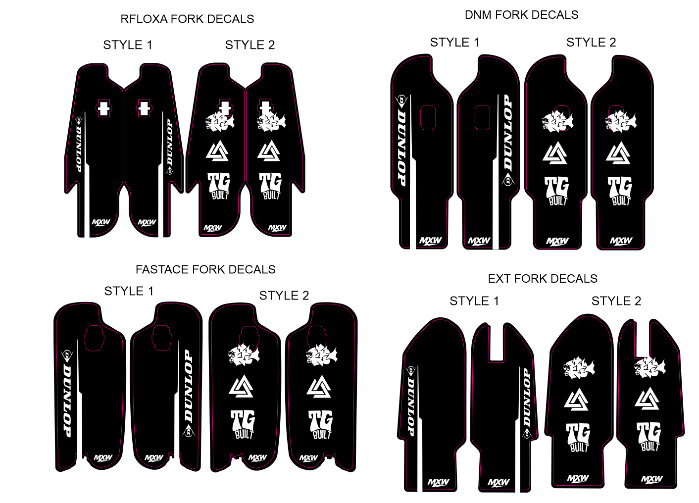 MXWraps Express Fork Decals - MXwraps