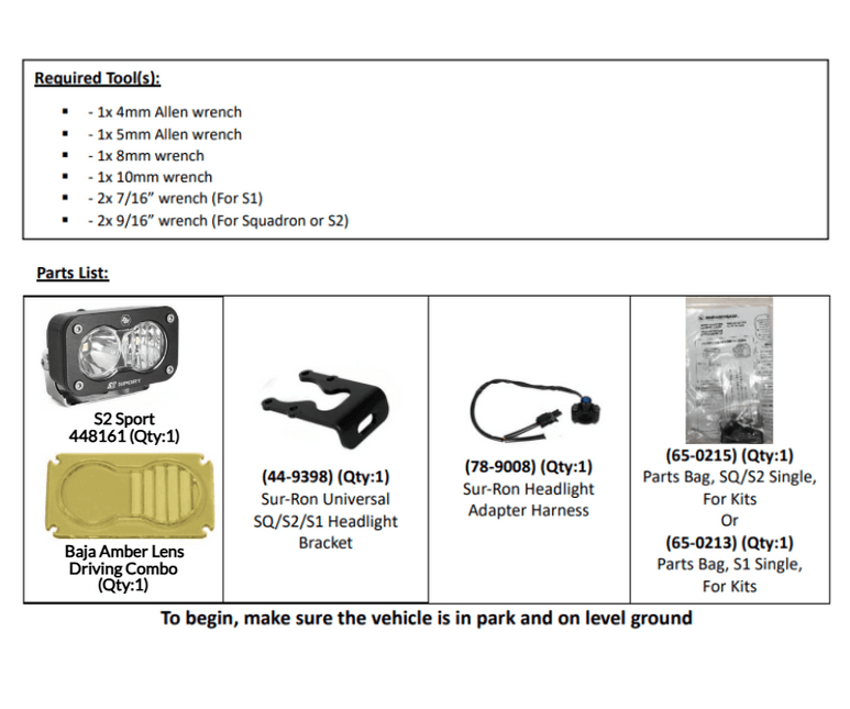 Baja Designs S2 Sport Headlight Kit - MXwraps