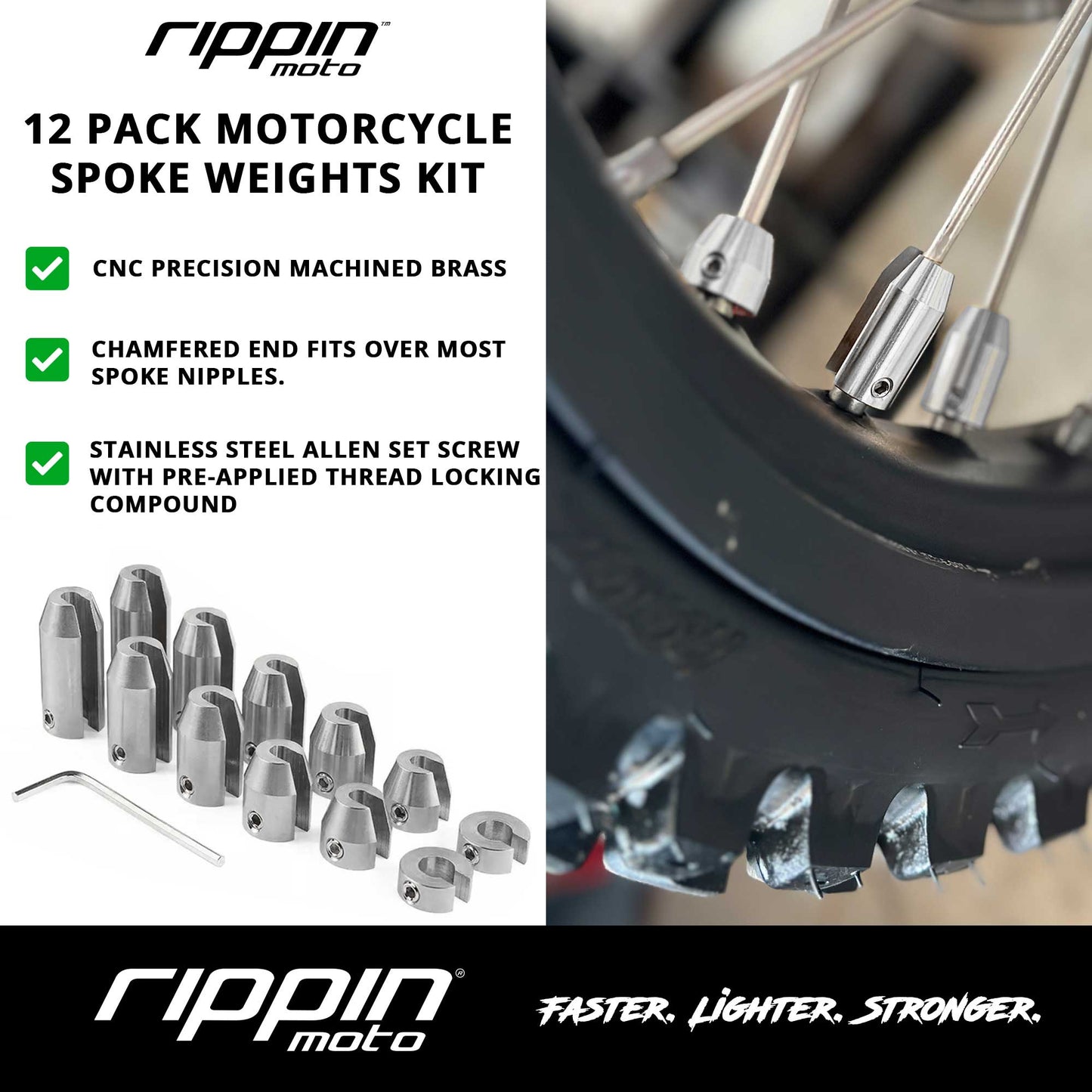12 Pack Spoke Wheel Weight Kit (Nickel Finish) - MXwraps