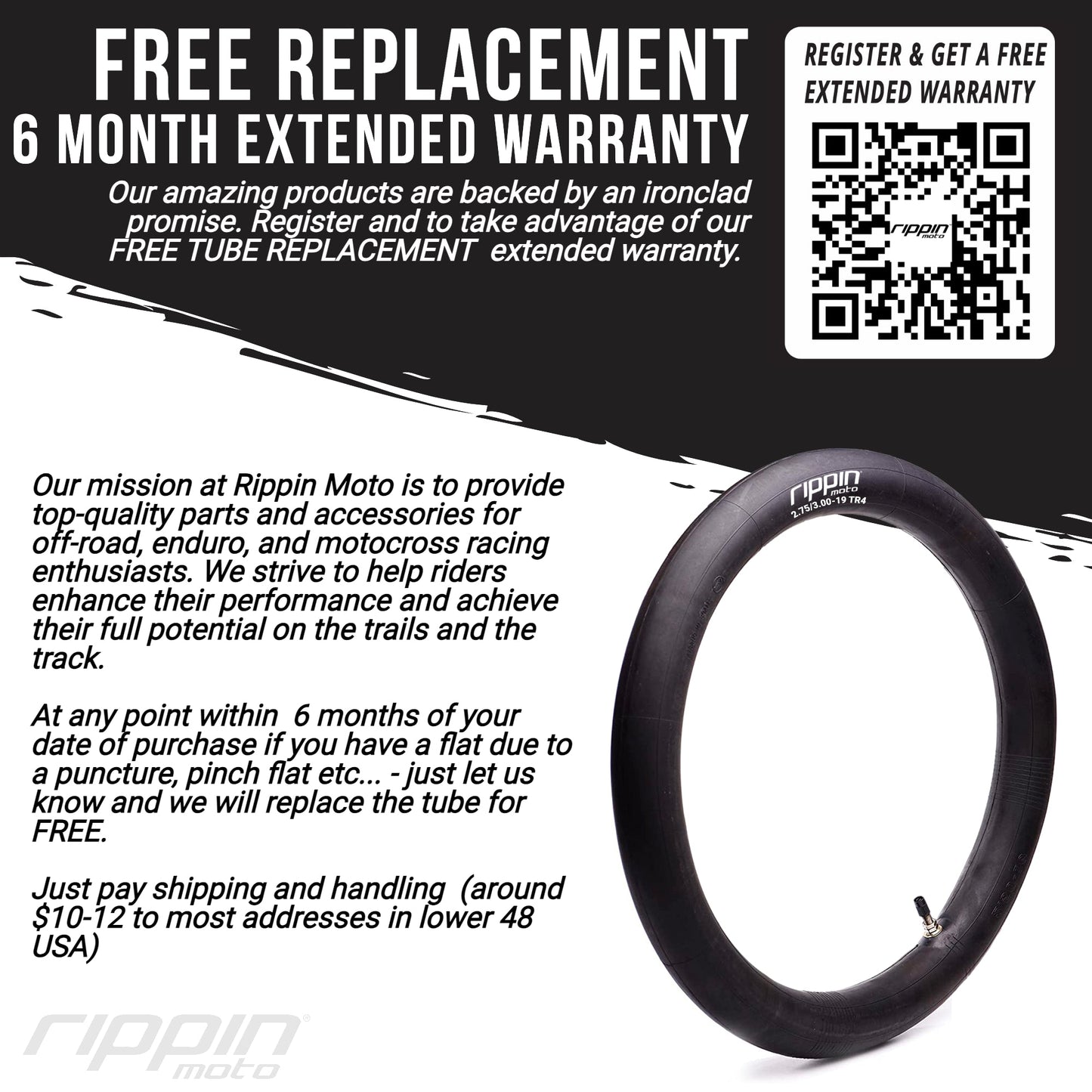 110/90-19 (4.50 x 19) Heavy Duty 19" Motorcycle Inner Tube 3mm Thick