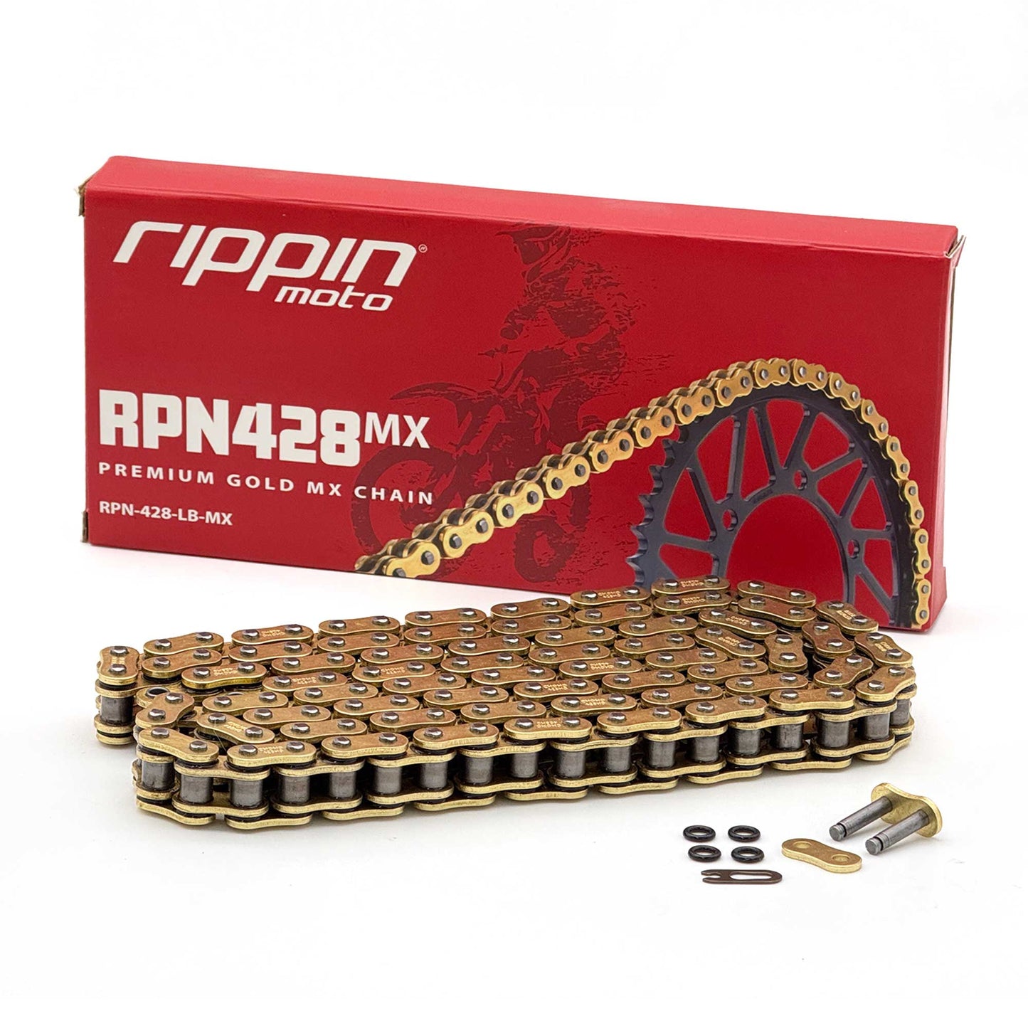 RPN428MX Premium Gold MX O-Ring Chain for E-Ride PRO 3.0/SR, Talaria MX5 & Altis Sigma