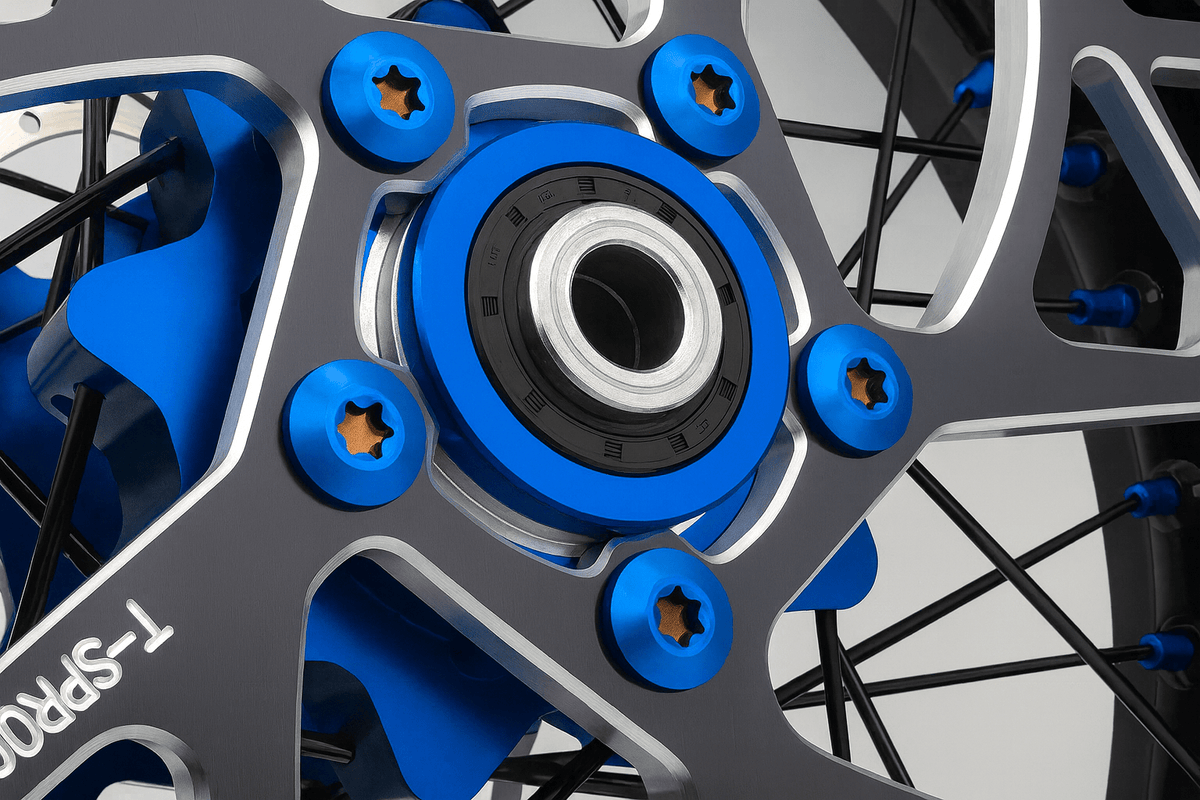 Titanium Rear Sprocket Bolts – Talaria MX5 (Burnt Blue) - MXwraps