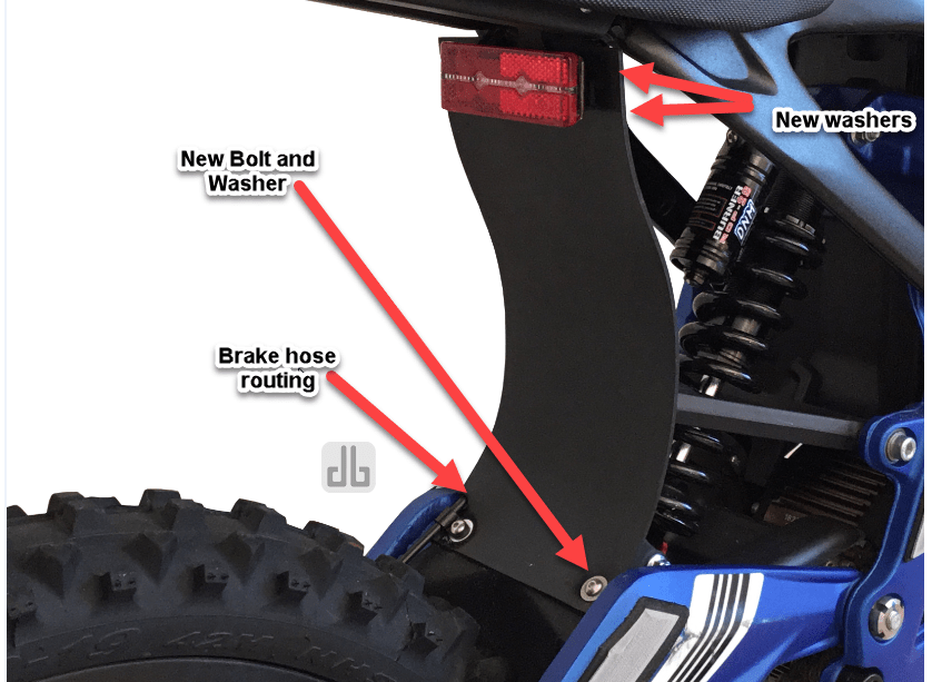 DirtyBike Shock Protector Mud Guard LONG For Seat Extensions Surron LBX - MXwraps