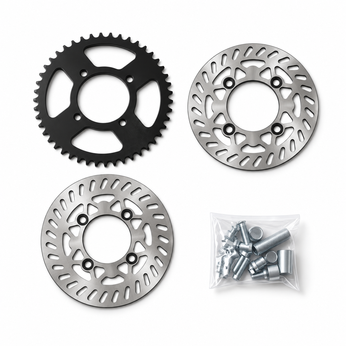 12” CHROME Supermoto Wheel Set Kit Tuttio/Yozma/HeyBike/Razor