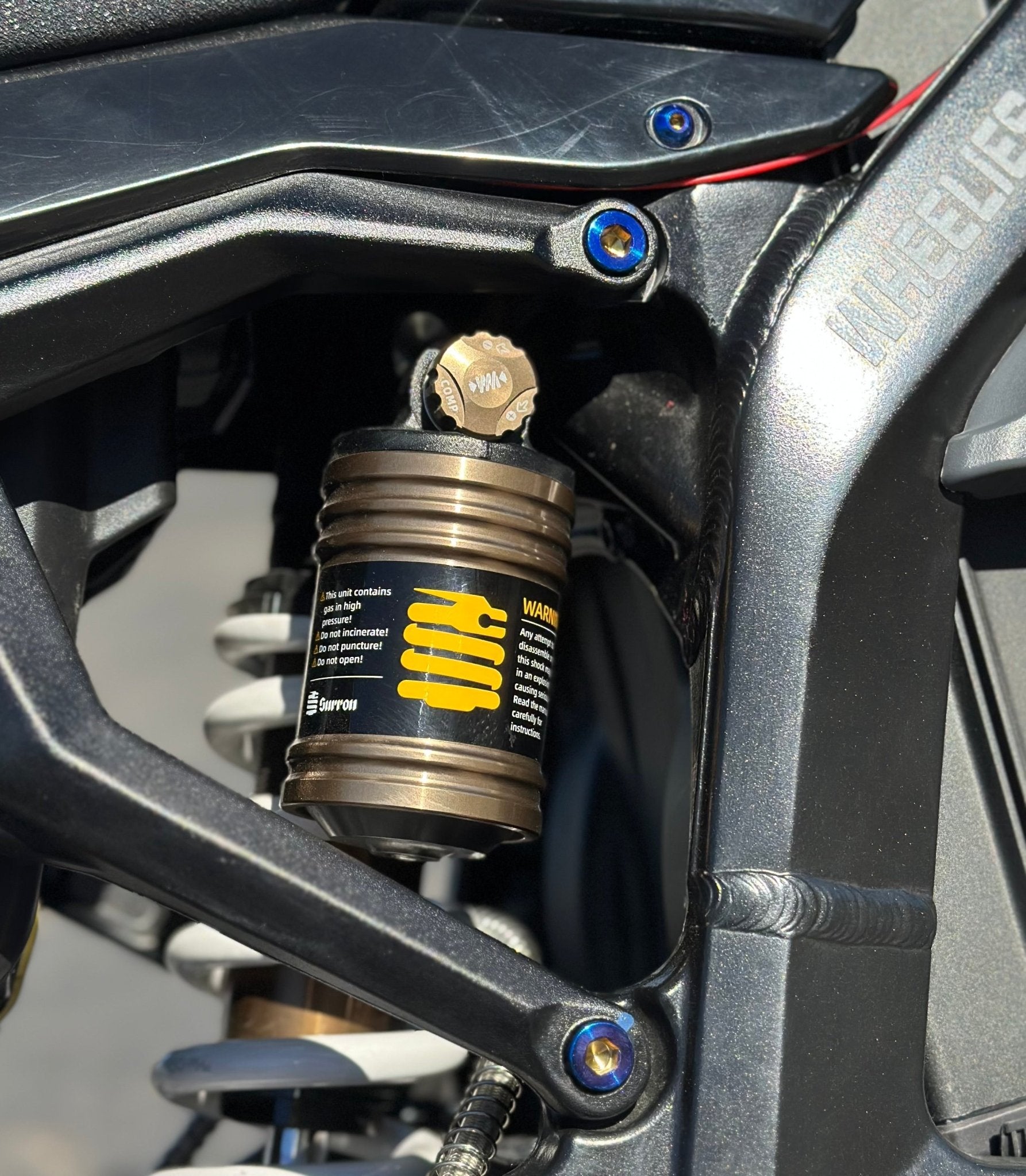 Titanium Subframe Bolts Blue - Surron Ultra Bee - MXwraps