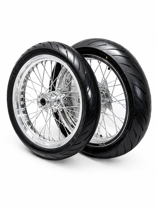 Chrome ultra Bee Supermoto Wheel Set