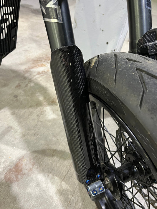 Surron Ultra Bee REAL Carbon Fiber Fork Guards - MXwraps