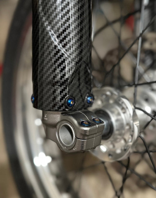 Titanium Fork Guard Bolts Blue - Surron Ultra Bee - MXwraps