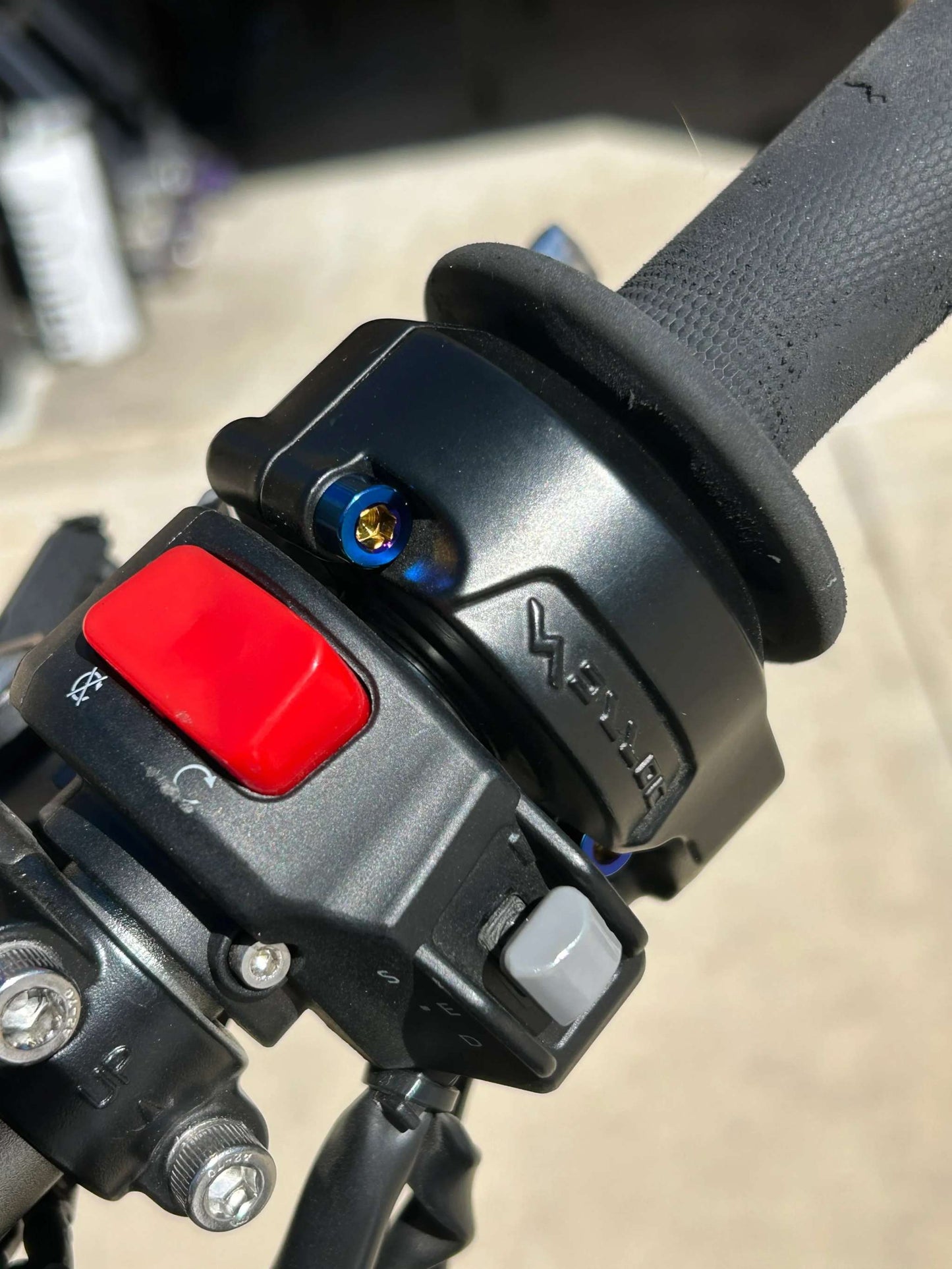 Titanium Throttle Bolts Blue-Surron Light Bee/Ultra Bee - MXwraps
