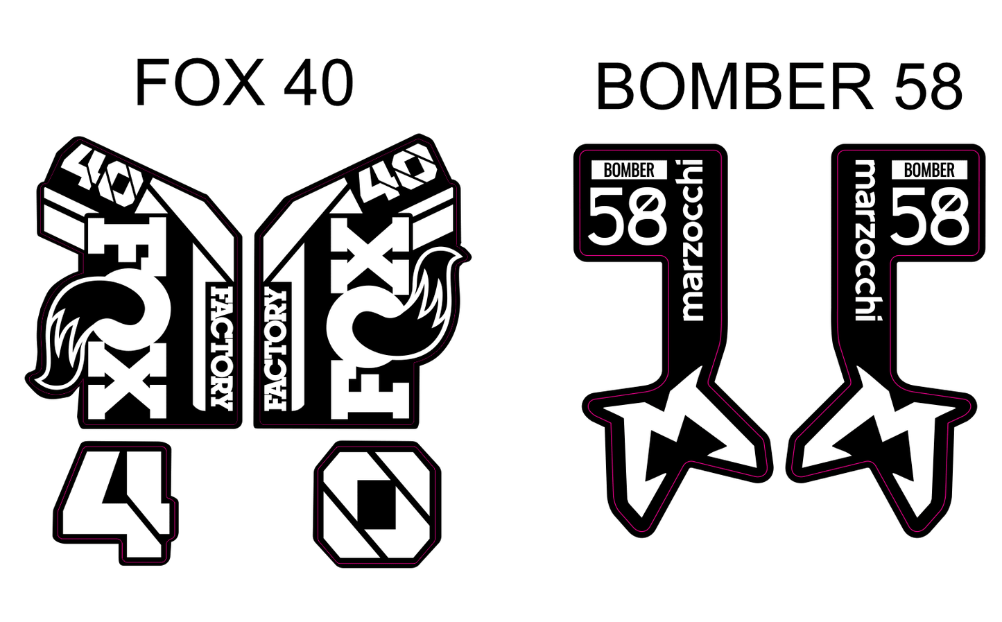 MXwraps Express FOX 40/Bomber 58 Fork Decals - MXwraps