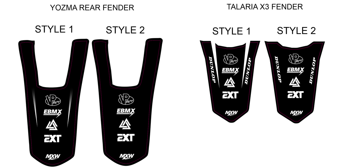 MXWraps Express Pre-Designed Rear Fender Decals