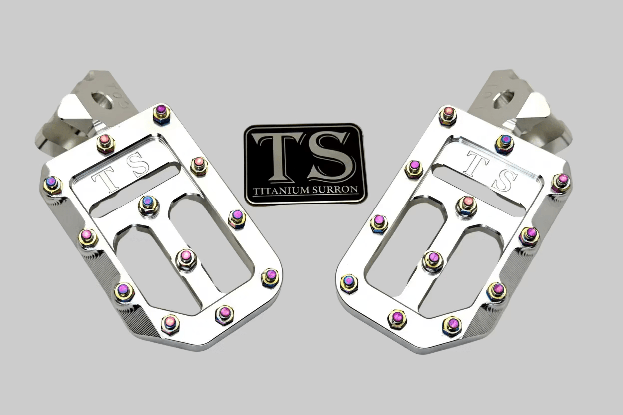 TS Custom Foot Pegs w/ Titanium Grips for Surron and Most Light E-moto - MXwraps