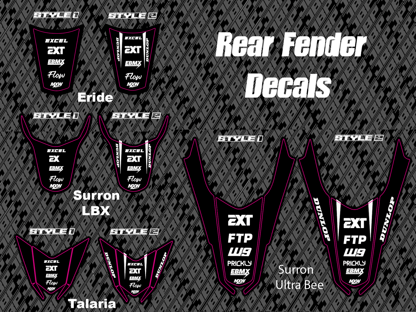 Predesigned E - Bike Rear Fender Decal - MXwraps