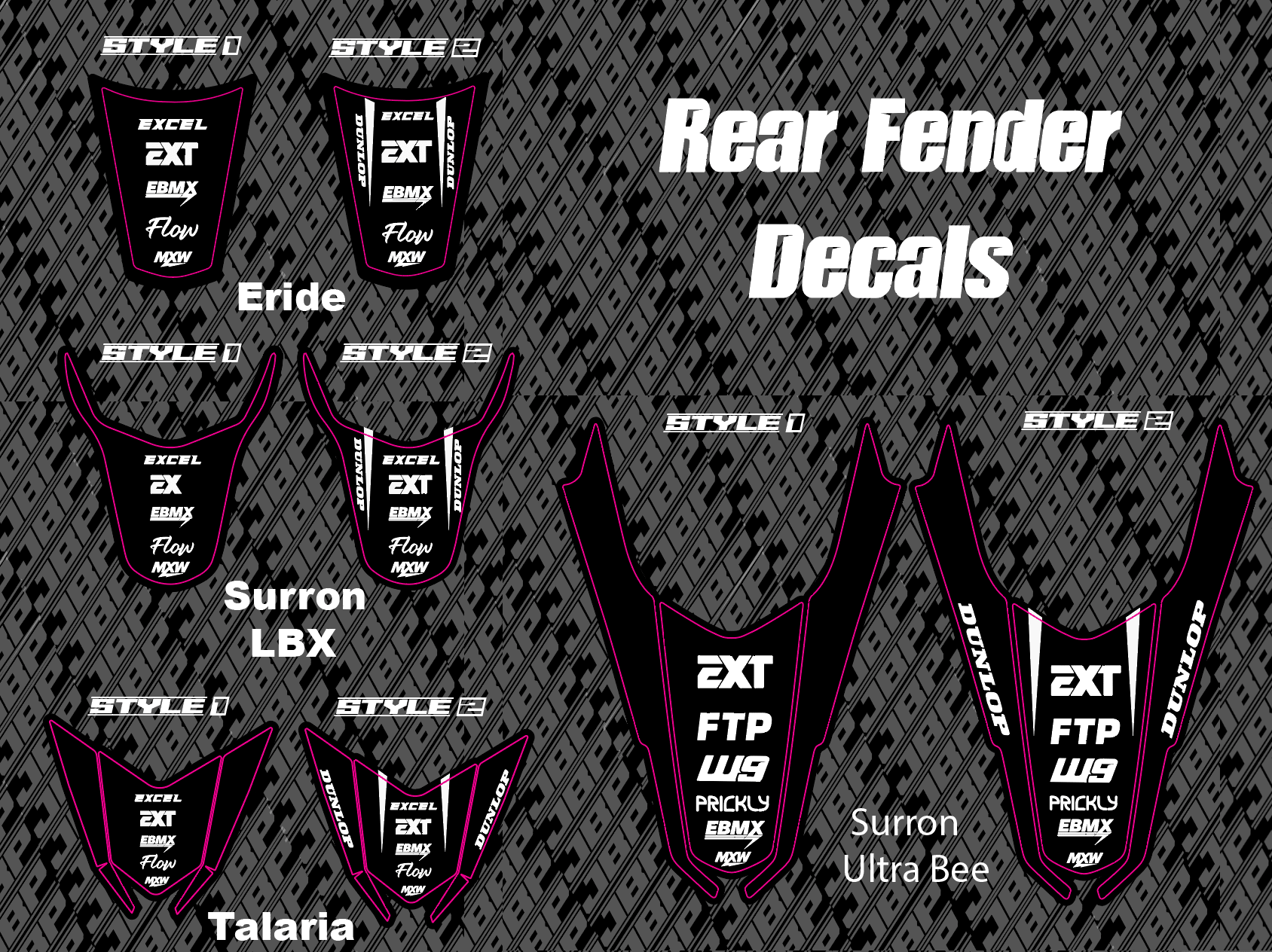 Predesigned E - Bike Rear Fender Decal - MXwraps