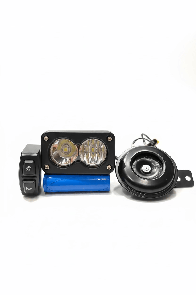 Baja light and horn combo rechargeable (comes with battery and charger) suitable for all bikes (also comes with a switch for both horn and Baja) - MXwraps