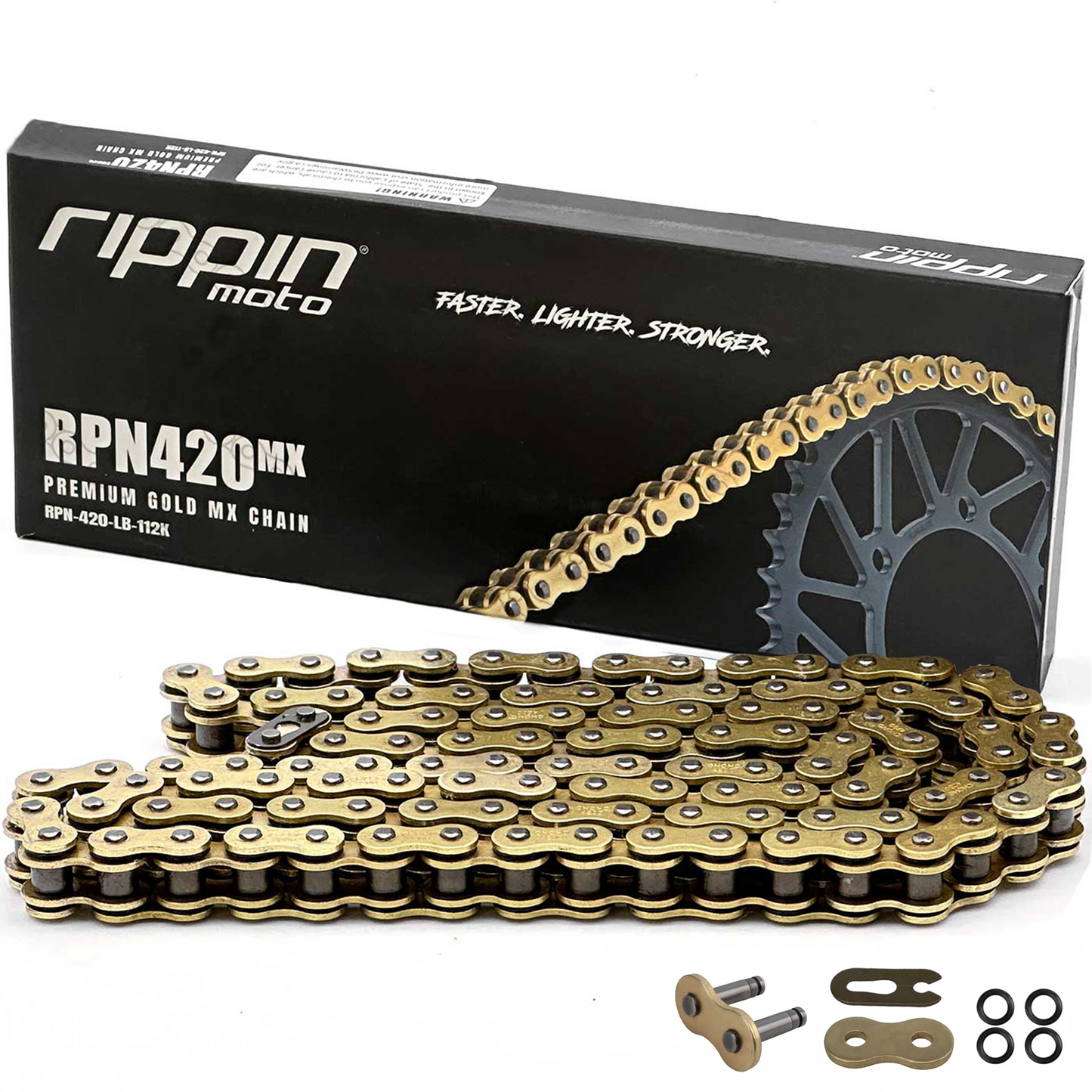 RPN420MX Premium Gold MX O-Ring Chain for Sur-Ron LBX, Talaria, Rawrr & E-Ride PRO SS