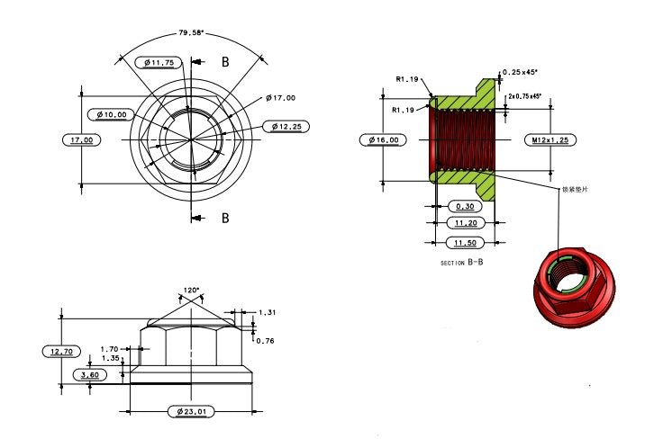 Warp 9 Titanium Rear Axle Replacement Nut - MXwraps