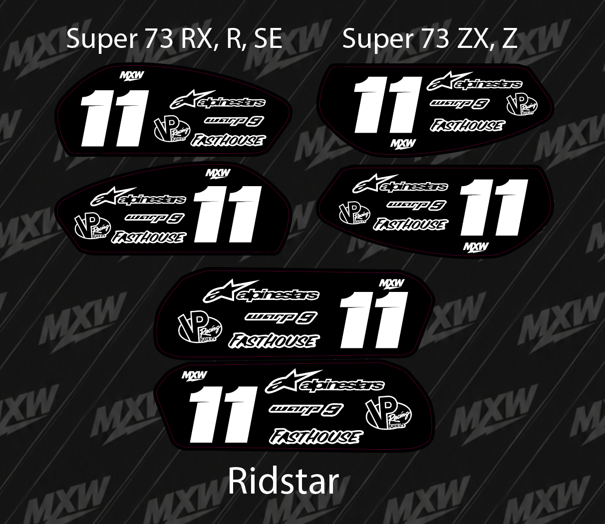 Super73/Ridstar Battery Decals