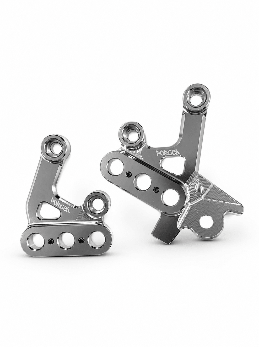 Chrome Silver Foot Peg Brackets for Sur - Ron Light Bee X & E - Ride Pro – Heavy Duty Upgrade - MXwraps