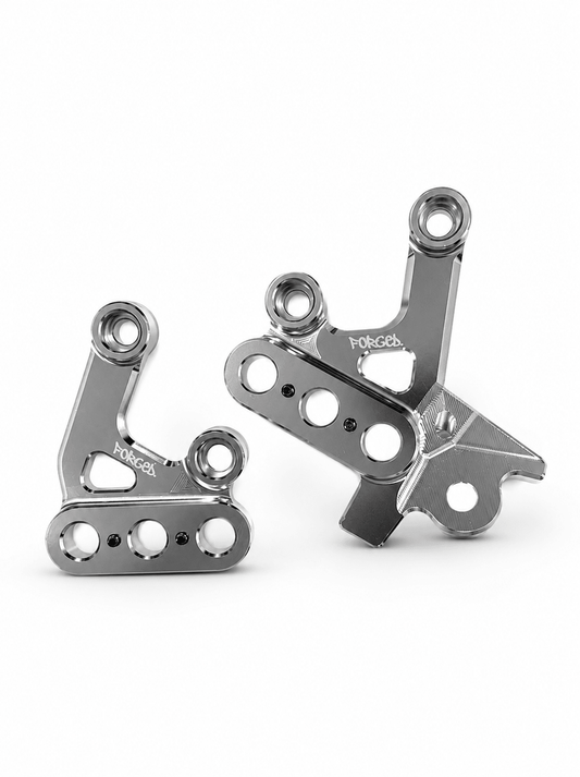 Chrome Silver Foot Peg Brackets for Sur - Ron Light Bee X & E - Ride Pro – Heavy Duty Upgrade - MXwraps