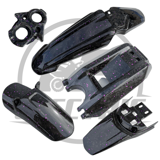 Surron Real Carbon Fiber Plastics Purple Flake Design - MXwraps
