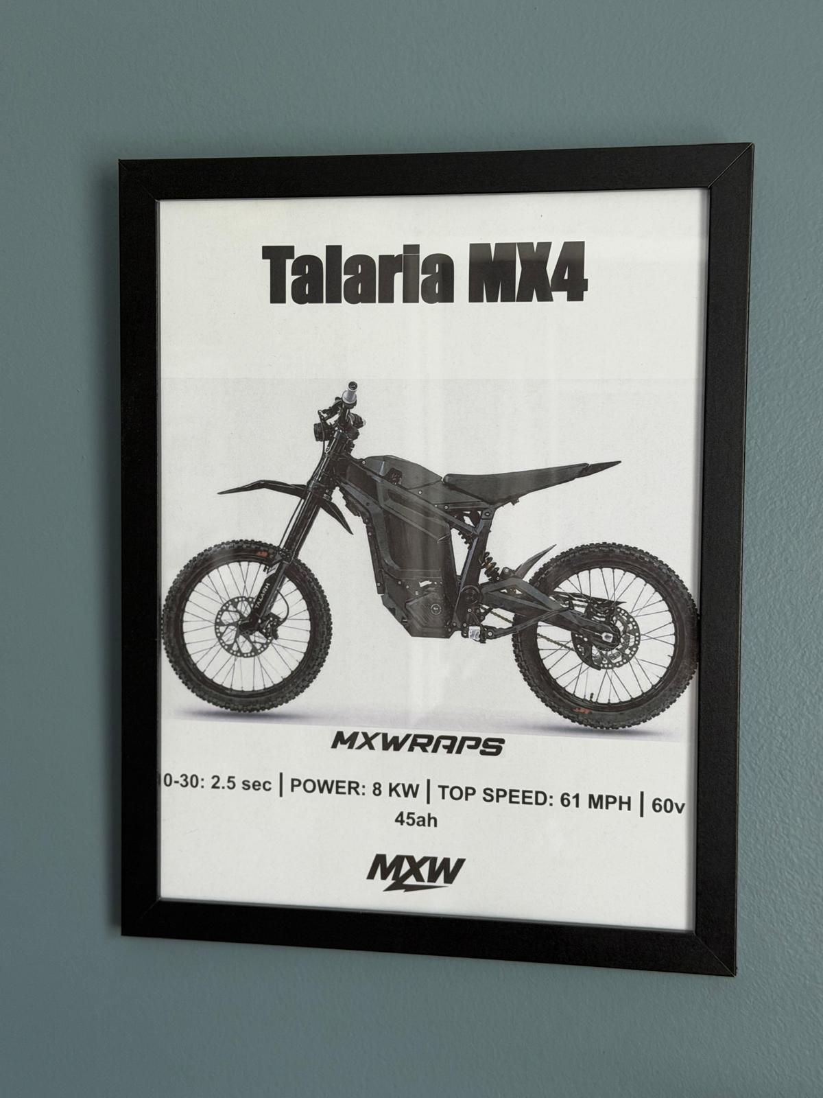 MXW Talaria MX4 Framed Poster - MXwraps