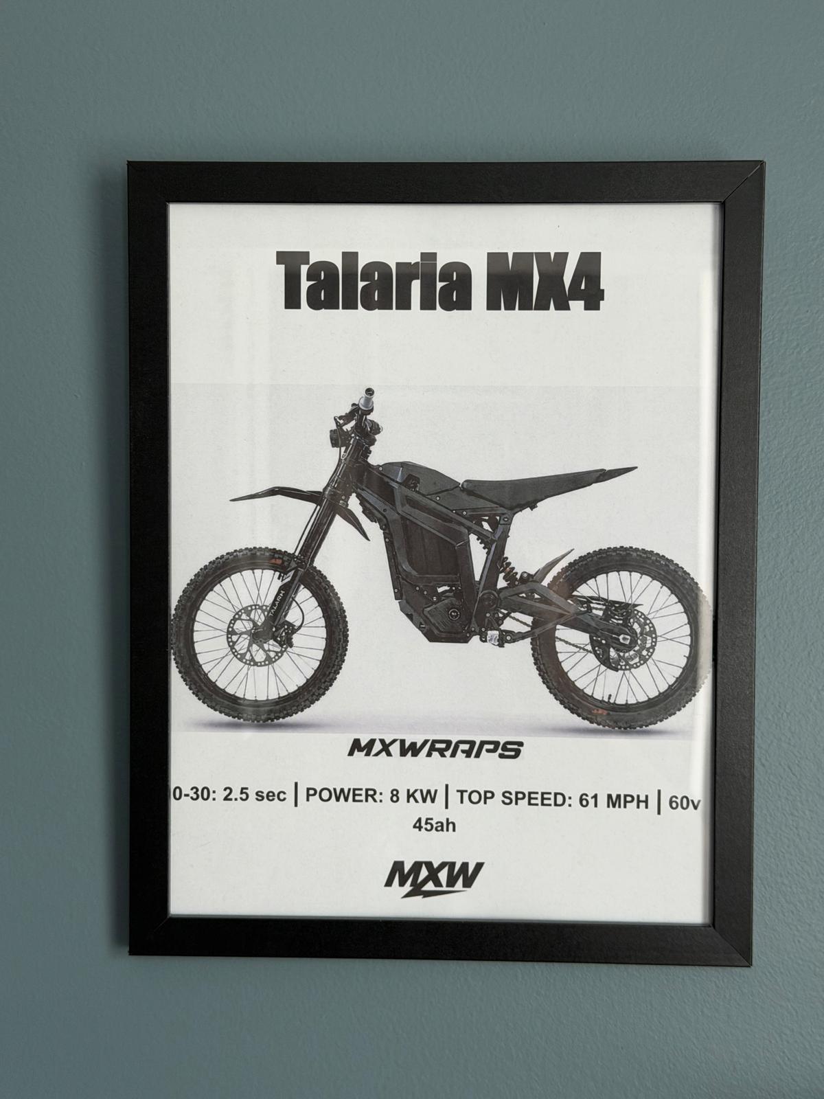 MXW Talaria MX4 Framed Poster - MXwraps