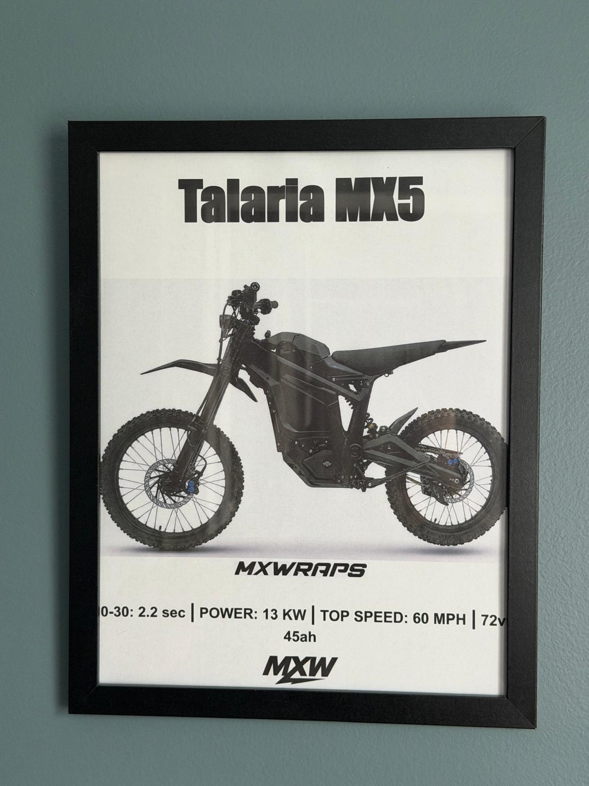 MXW Talaria MX5 Framed Poster - MXwraps