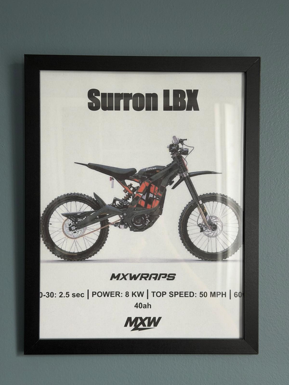 MXW Surron LBX Framed Poster - MXwraps