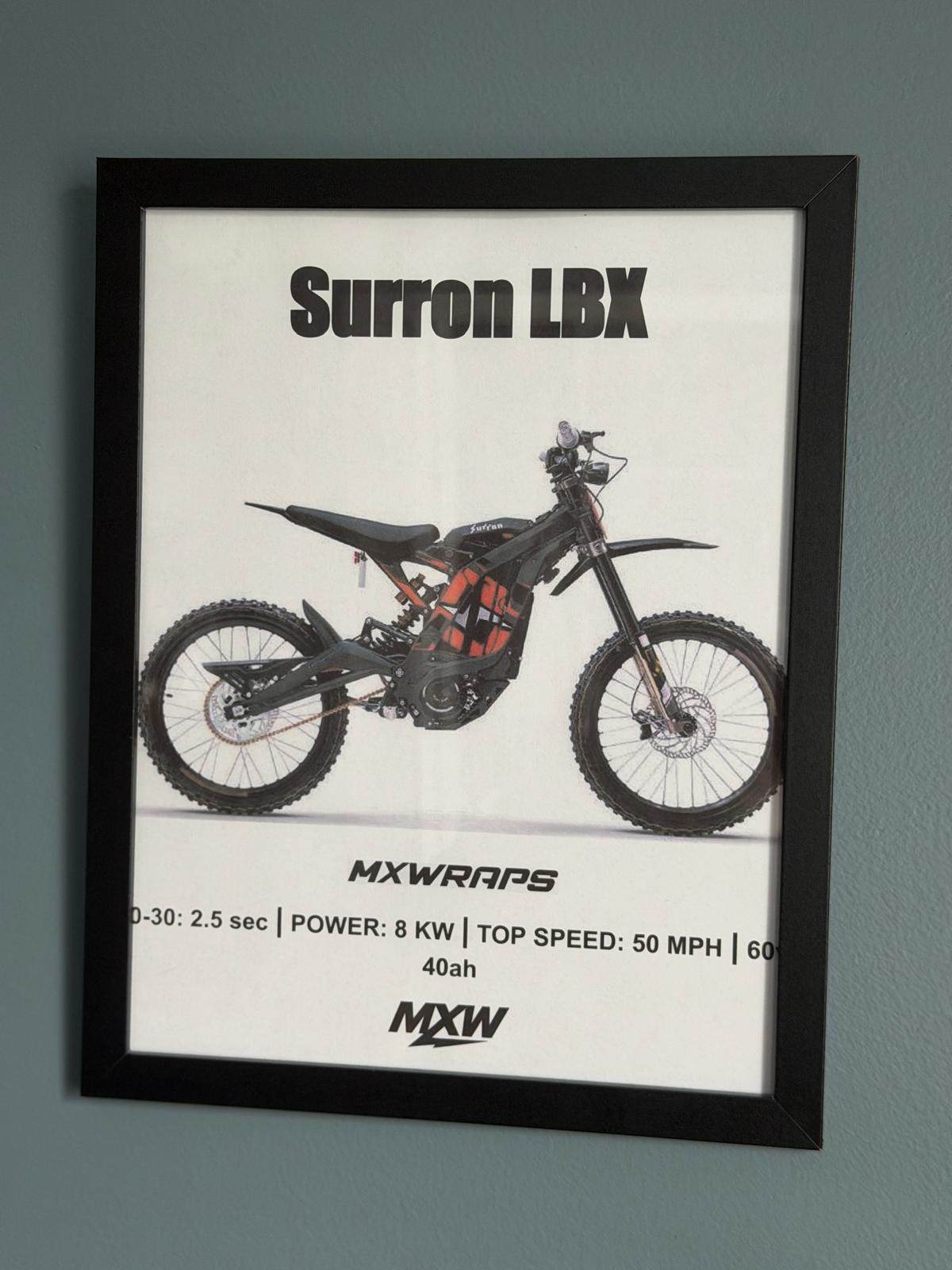 MXW Surron LBX Framed Poster - MXwraps