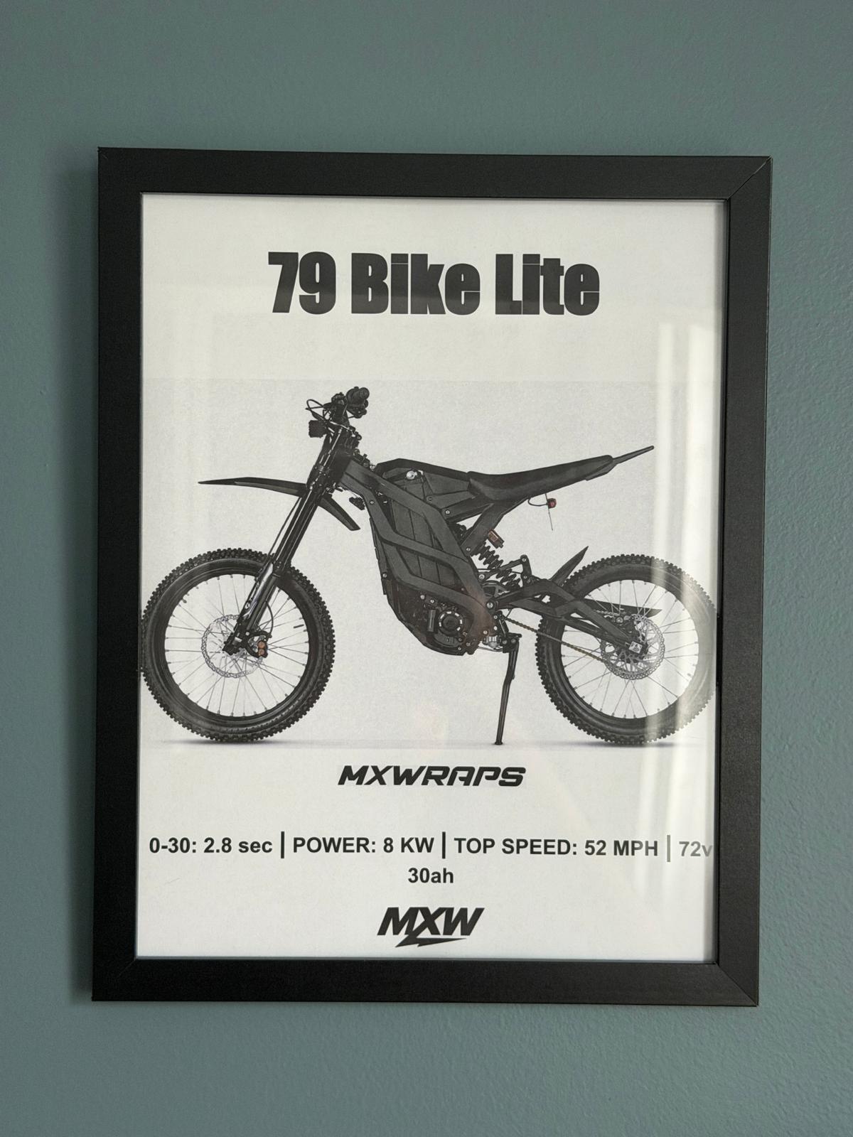 MXW 79 Bike Lite Framed Poster - MXwraps