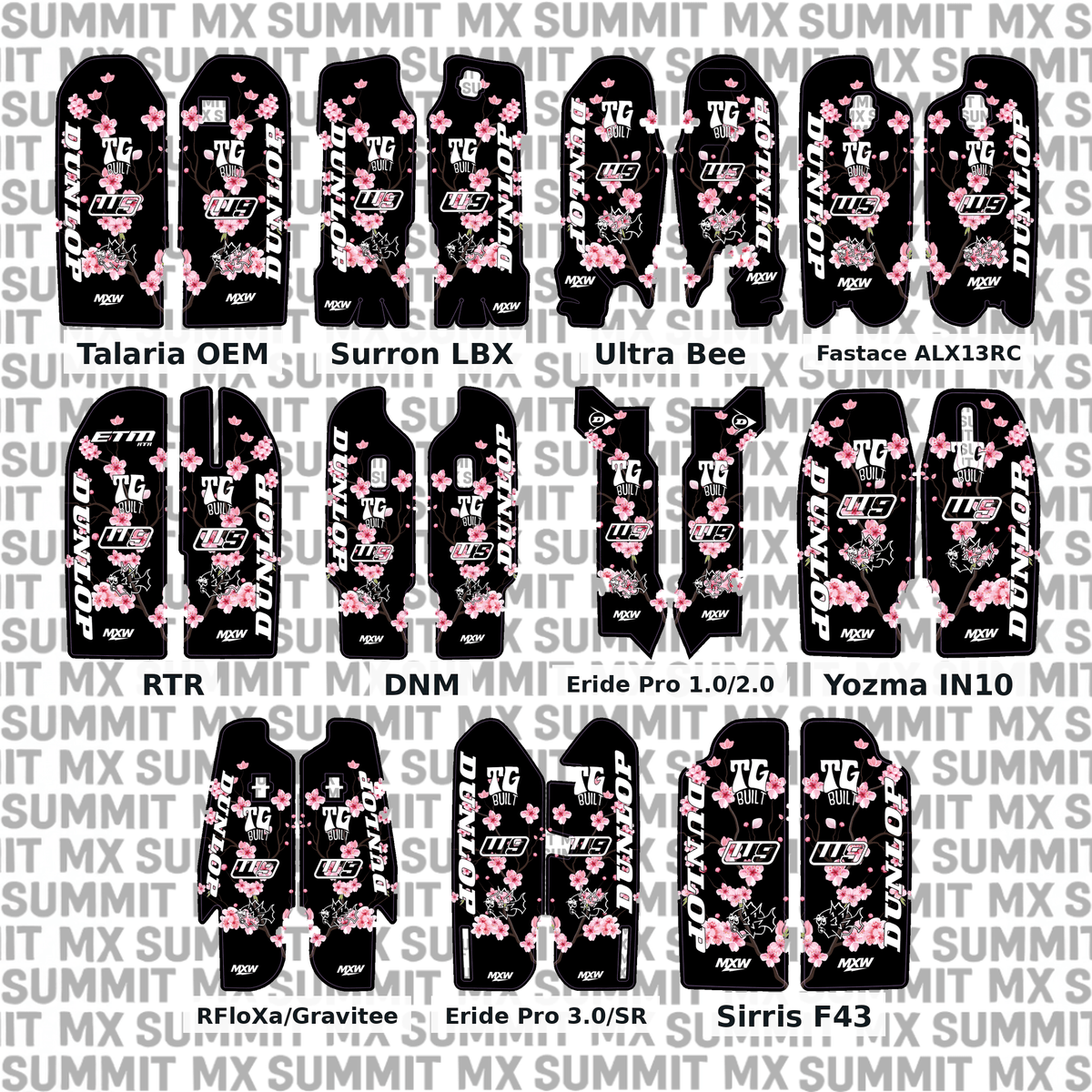 Cherry Blossom Fork Guard Decals - MXwraps