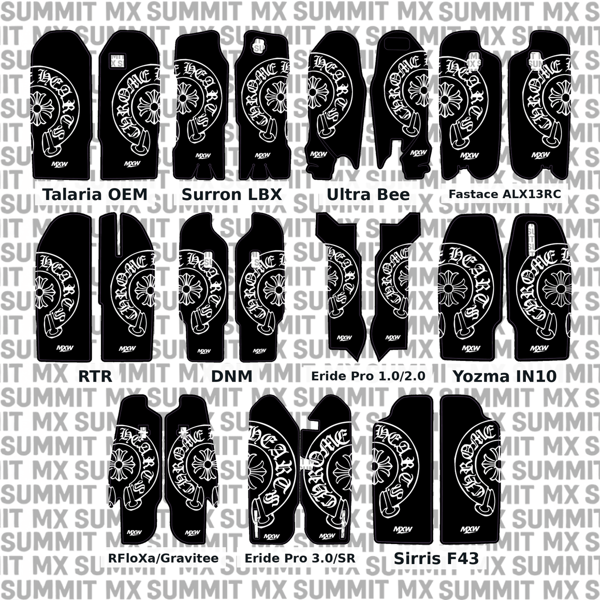 Chrome Hearts Fork Guard Decals - MXwraps
