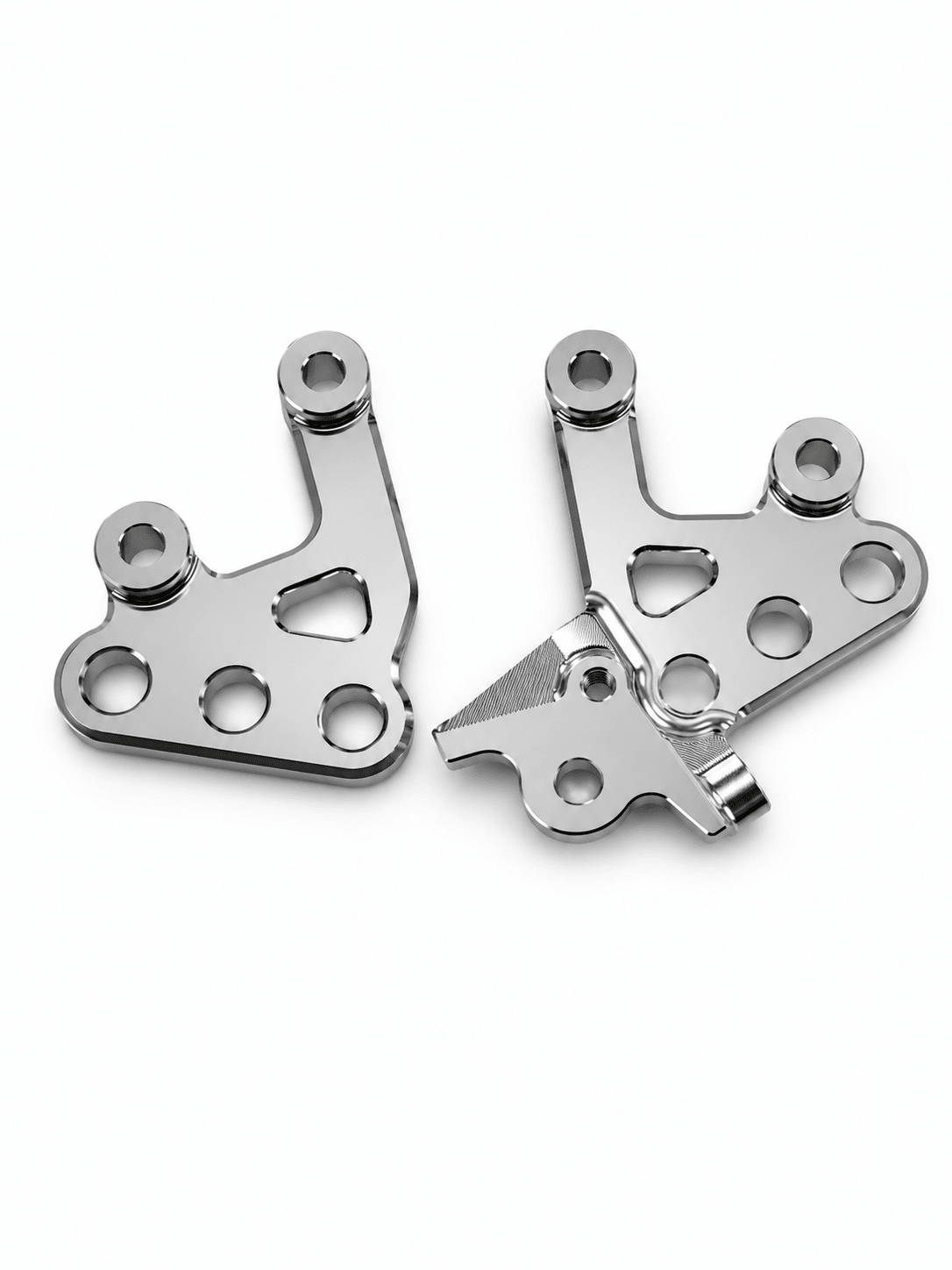 Chrome Silver Foot Peg Brackets for Sur - Ron Light Bee X & E - Ride Pro – Heavy Duty Upgrade - MXwraps