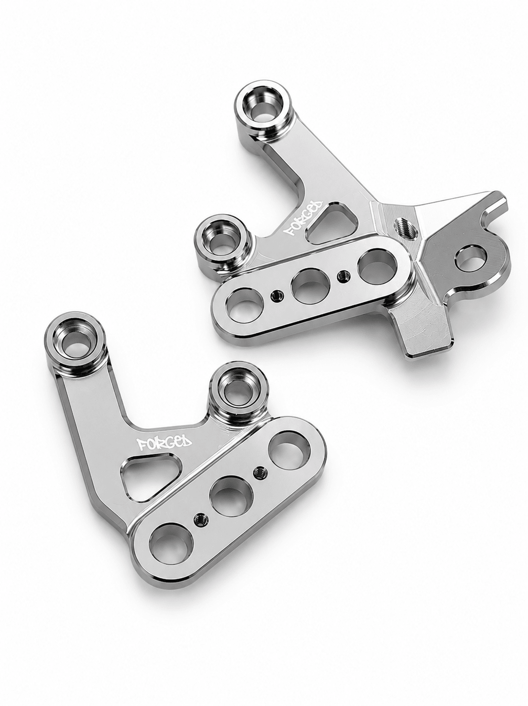 Chrome Silver Foot Peg Brackets for Sur - Ron Light Bee X & E - Ride Pro – Heavy Duty Upgrade - MXwraps