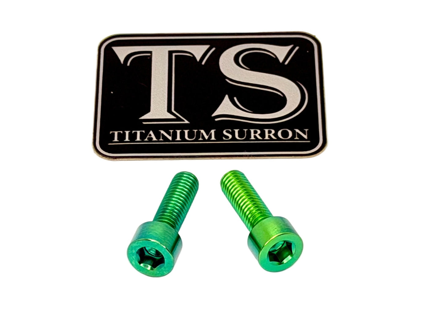 Titanium Surron Ultra Bee Headlight Bracket bolts by Prickly for Baja Squadron - MXwraps