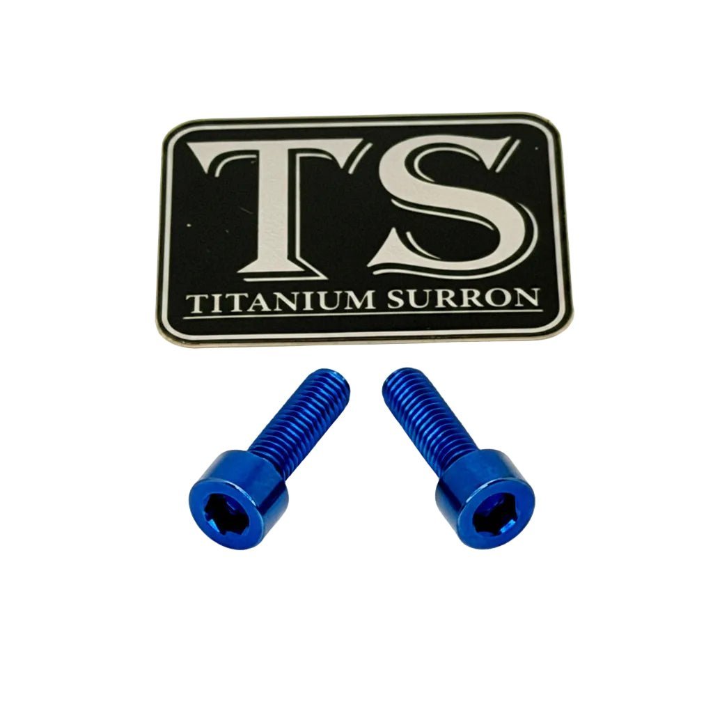 Titanium Surron Ultra Bee Headlight Bracket bolts by Prickly for Baja Squadron - MXwraps