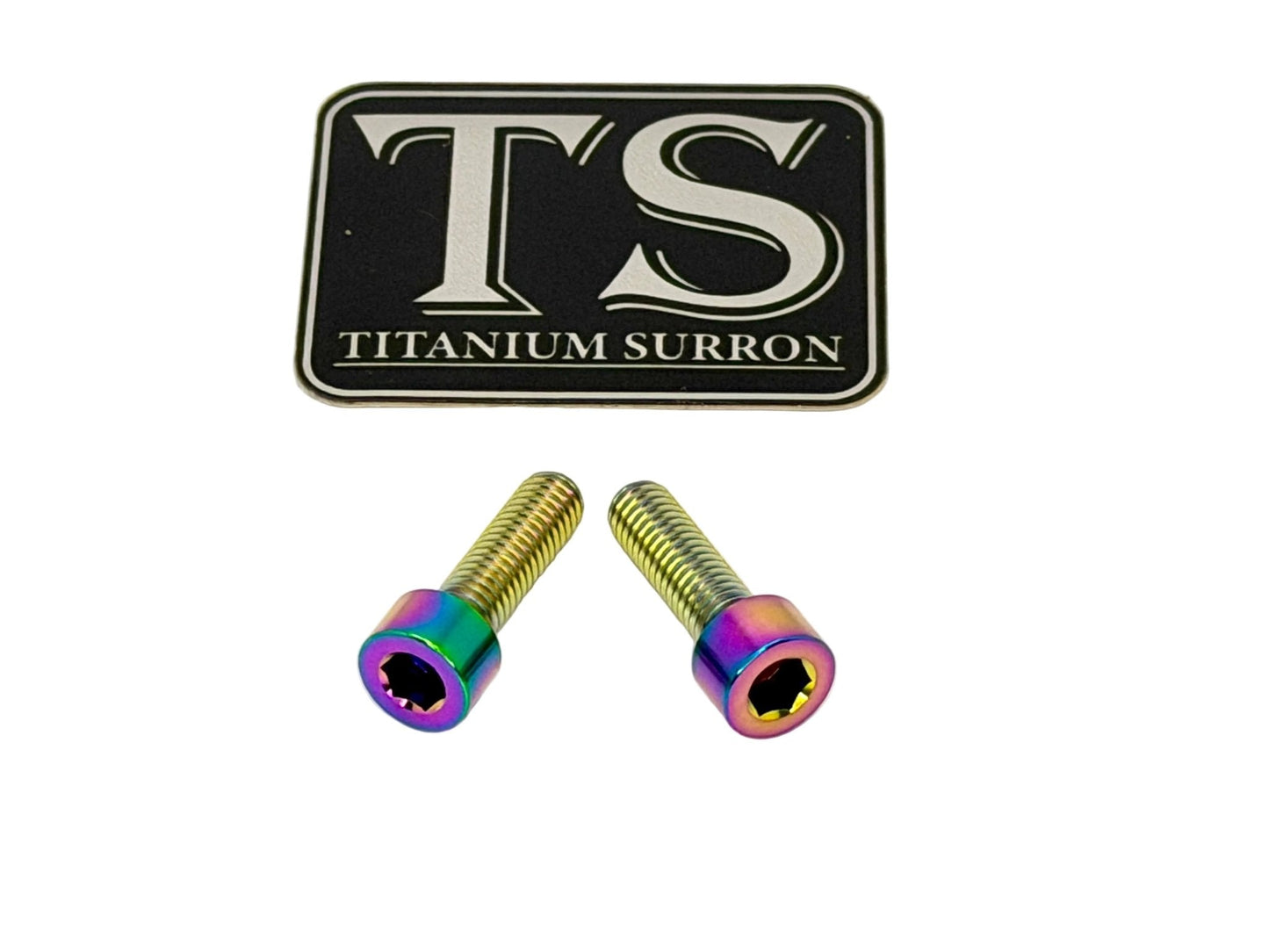 Titanium Surron Ultra Bee Headlight Bracket bolts by Prickly for Baja Squadron - MXwraps