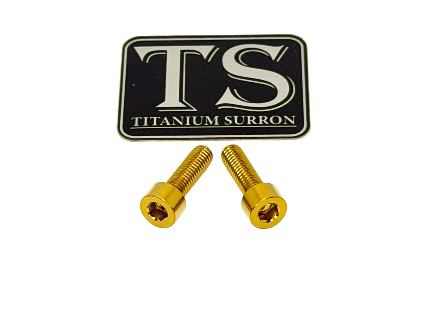 Titanium Surron Ultra Bee Headlight Bracket bolts by Prickly for Baja Squadron - MXwraps