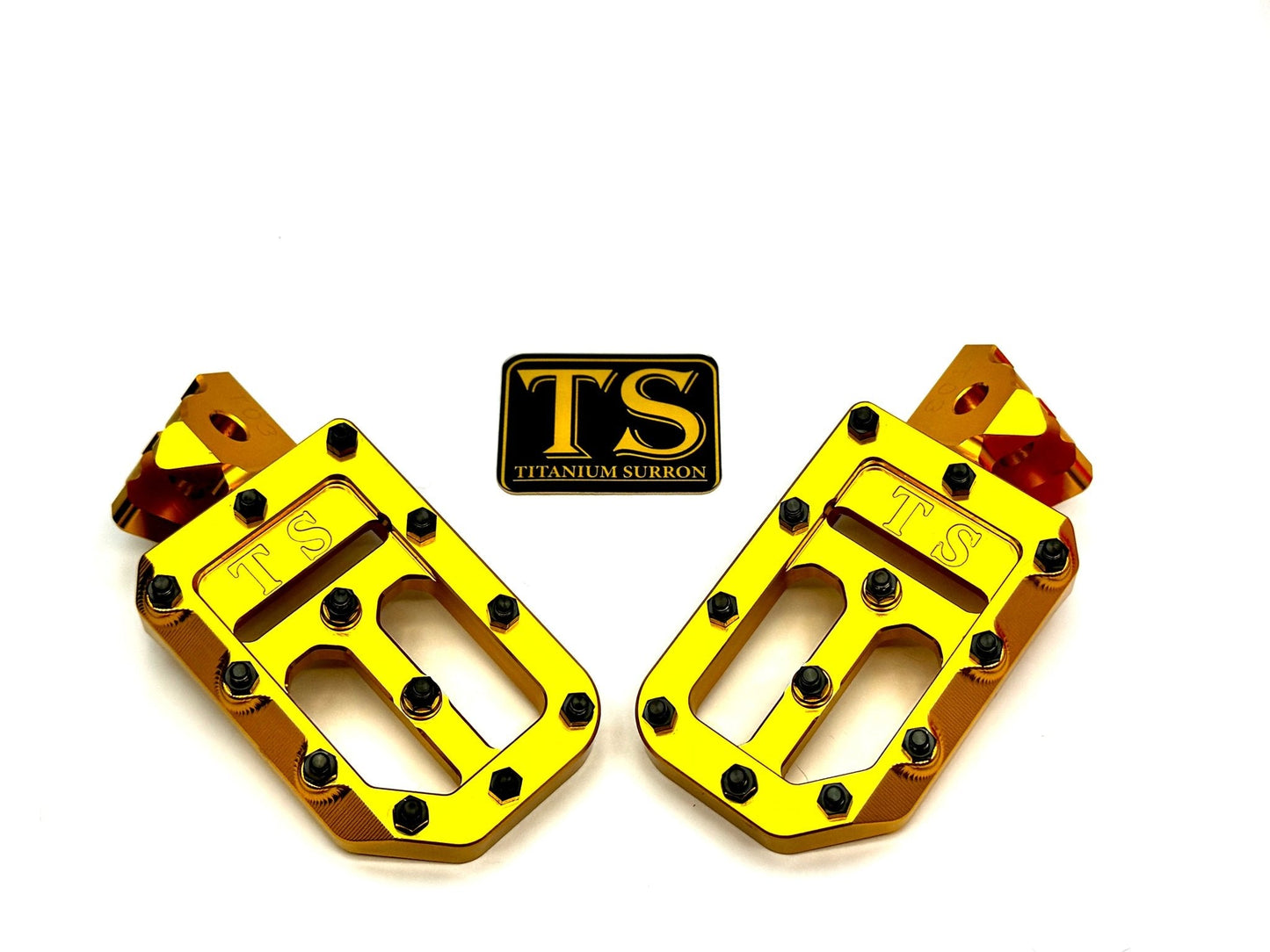 TS Custom Foot Pegs w/ Titanium Grips for Surron and Most Light E - moto - MXwraps