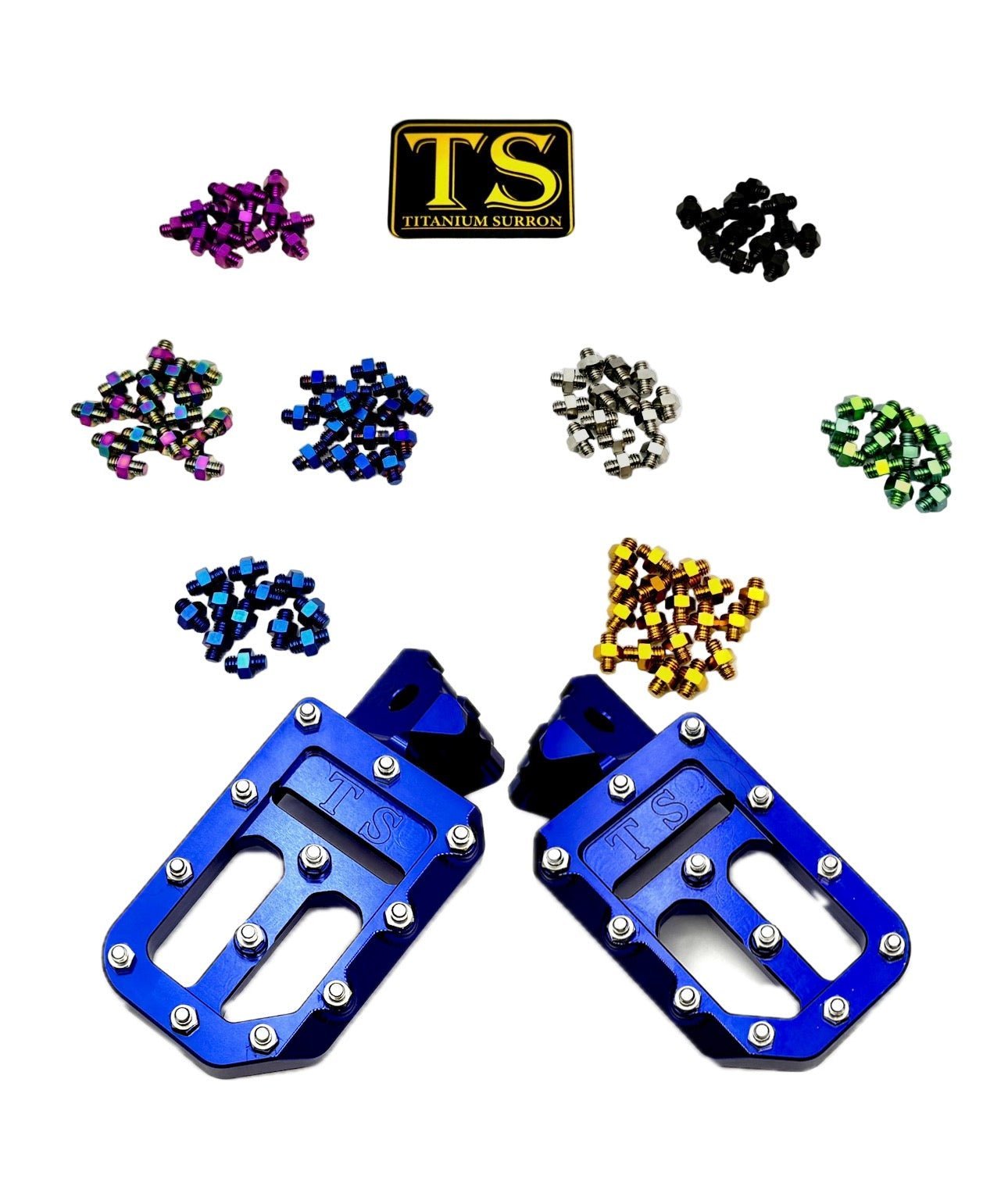 TS Custom Foot Pegs w/ Titanium Grips for Surron and Most Light E - moto - MXwraps