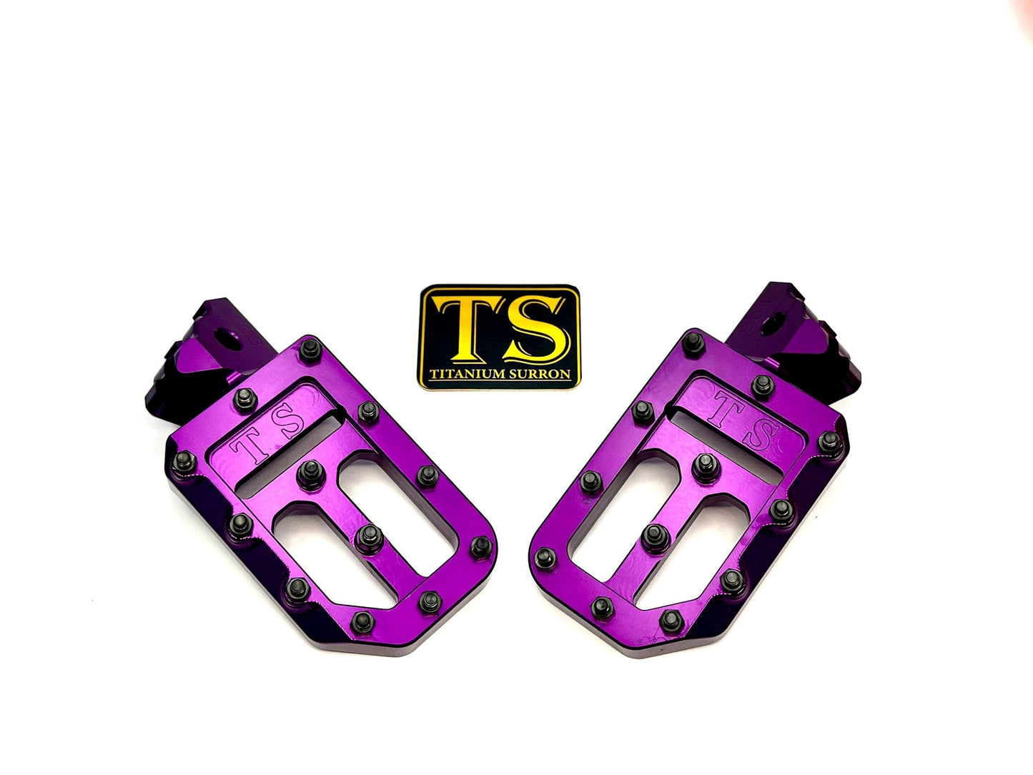 TS Custom Foot Pegs w/ Titanium Grips for Surron and Most Light E - moto - MXwraps