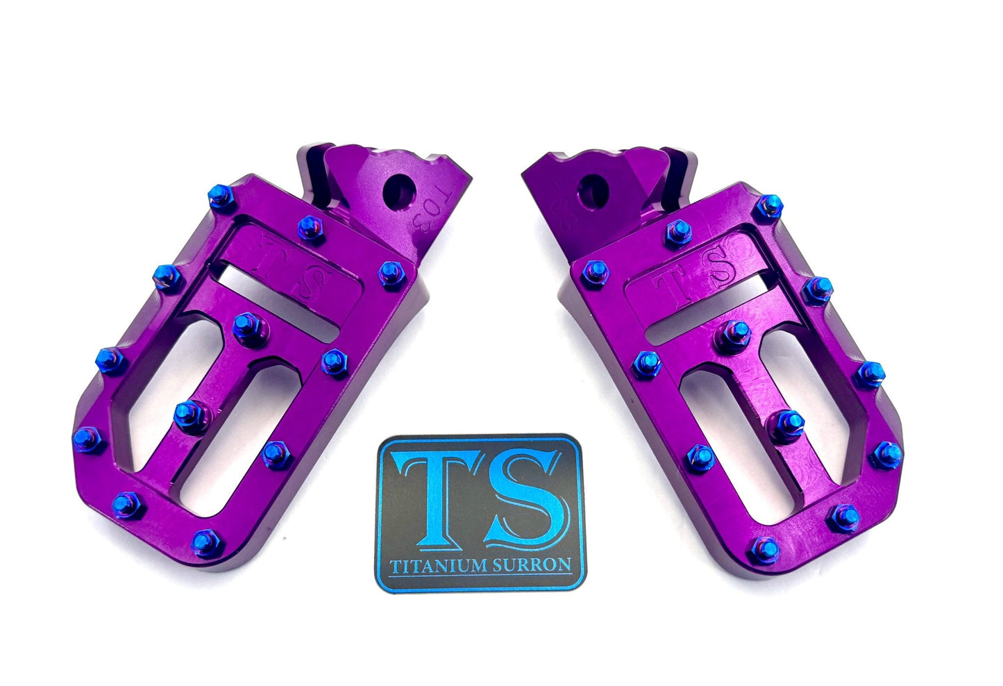 TS Custom Foot Pegs w/ Titanium Grips for Surron and Most Light E - moto - MXwraps