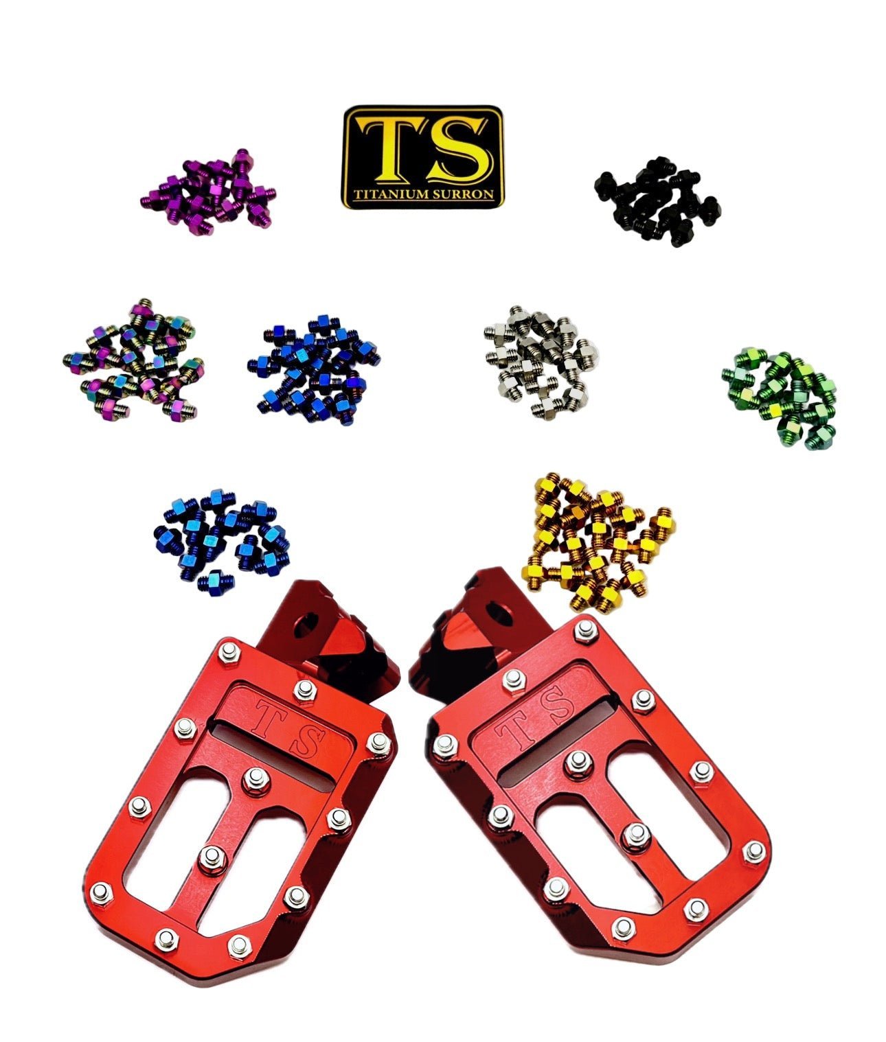 TS Custom Foot Pegs w/ Titanium Grips for Surron and Most Light E - moto - MXwraps