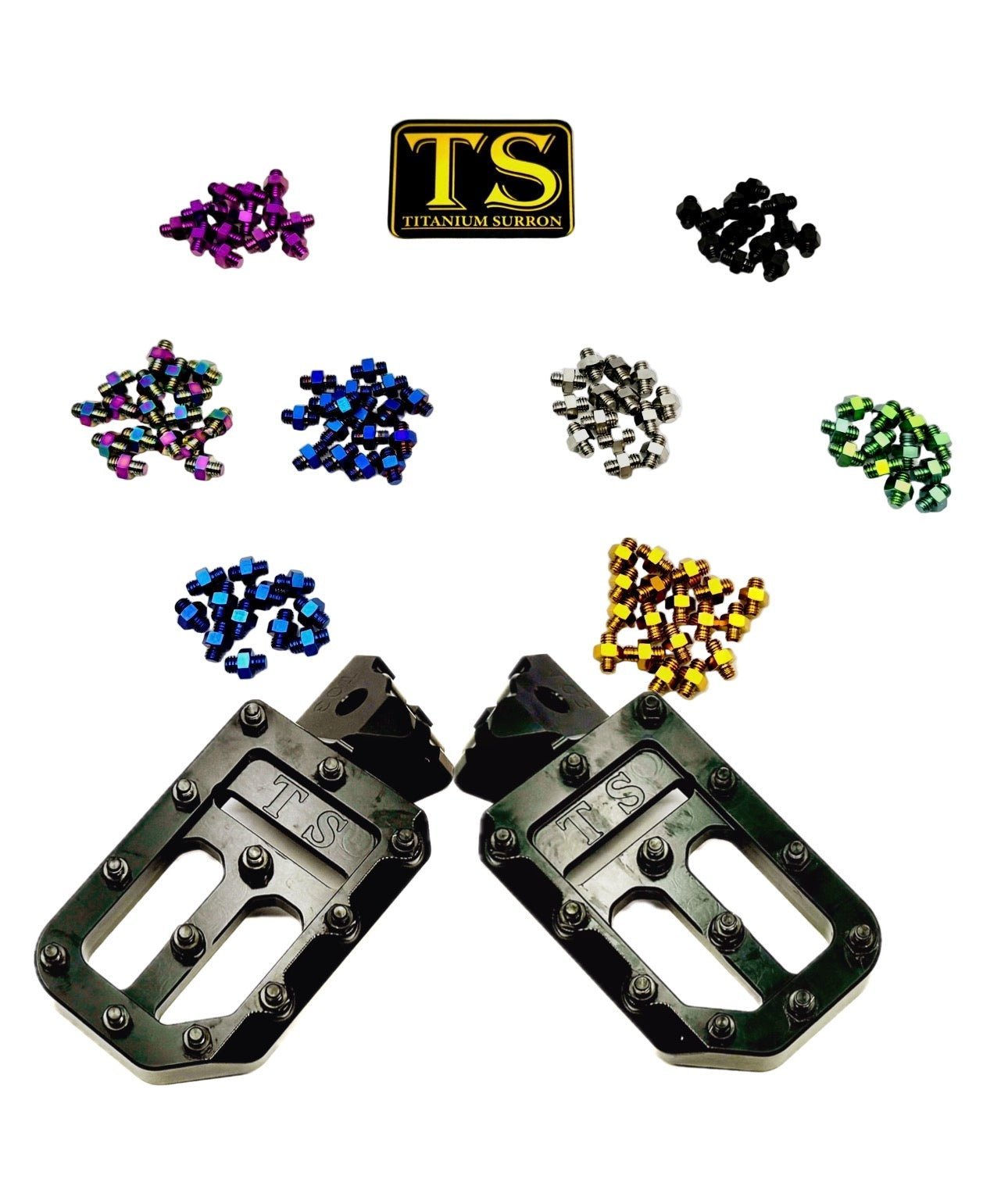 TS Custom Foot Pegs w/ Titanium Grips for Surron and Most Light E - moto - MXwraps