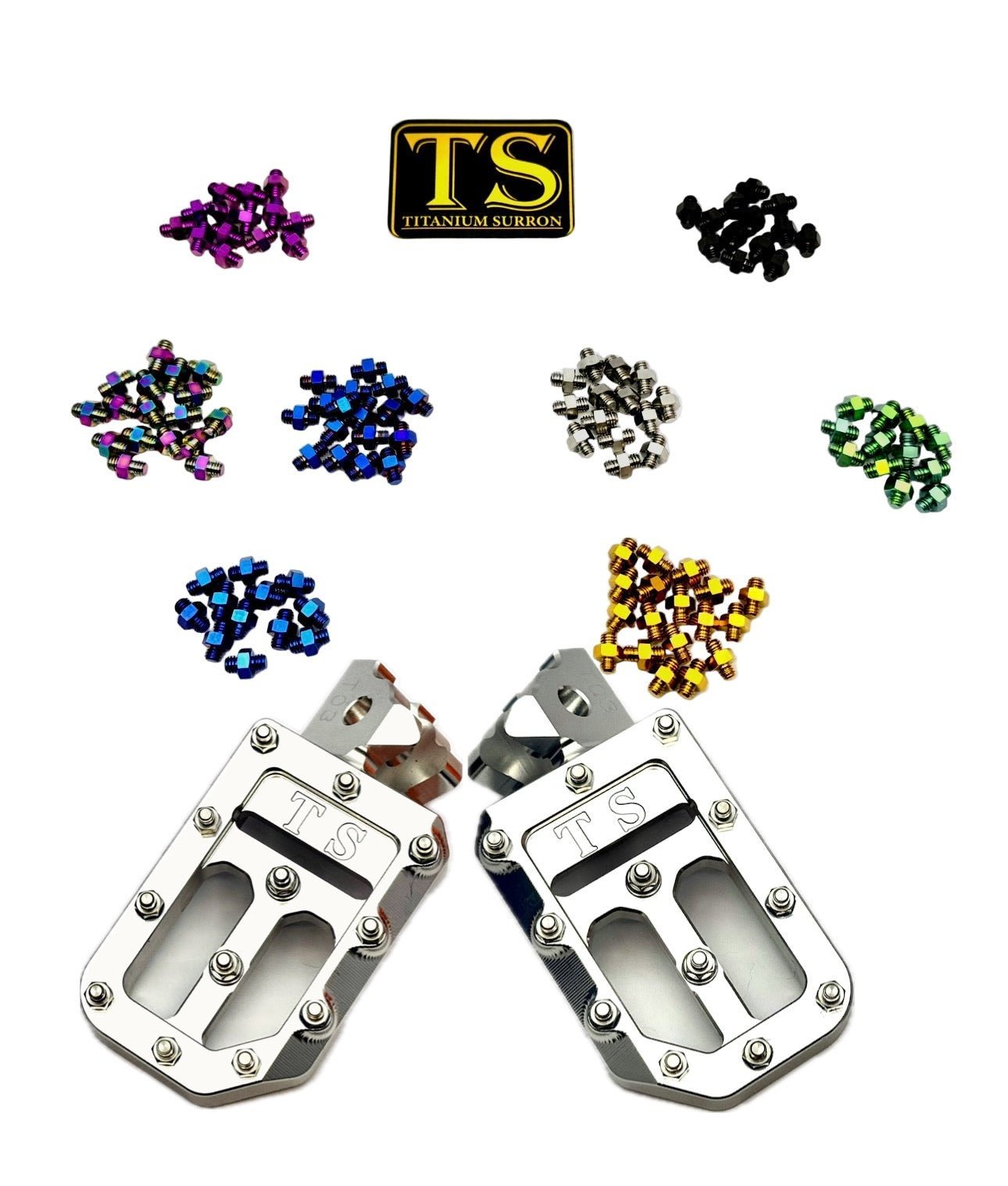 TS Custom Foot Pegs w/ Titanium Grips for Surron and Most Light E - moto - MXwraps
